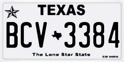 TX license plate BCV3384