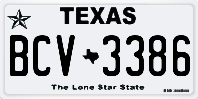 TX license plate BCV3386