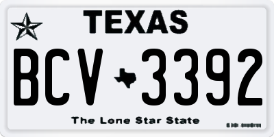 TX license plate BCV3392