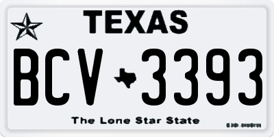 TX license plate BCV3393