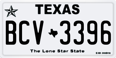 TX license plate BCV3396