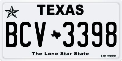 TX license plate BCV3398