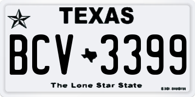 TX license plate BCV3399