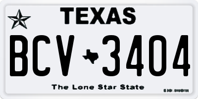 TX license plate BCV3404