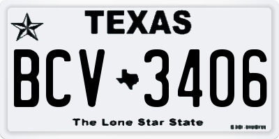 TX license plate BCV3406
