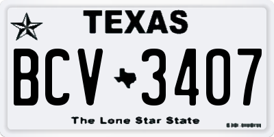 TX license plate BCV3407