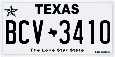TX license plate BCV3410
