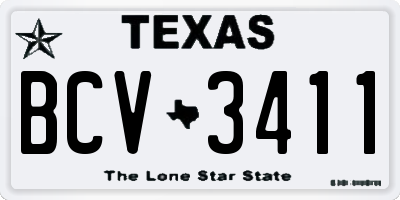 TX license plate BCV3411