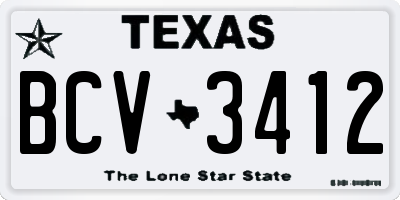 TX license plate BCV3412