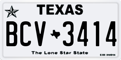 TX license plate BCV3414