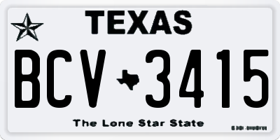 TX license plate BCV3415
