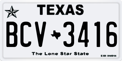 TX license plate BCV3416