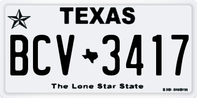 TX license plate BCV3417