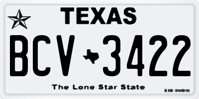 TX license plate BCV3422