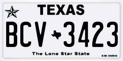 TX license plate BCV3423