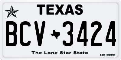 TX license plate BCV3424
