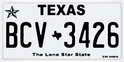 TX license plate BCV3426