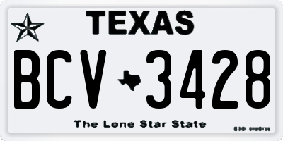 TX license plate BCV3428