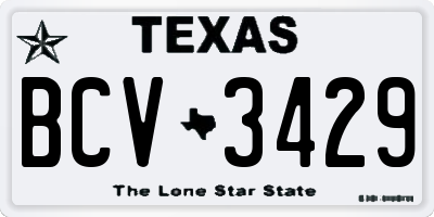 TX license plate BCV3429