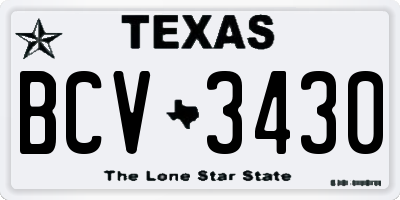 TX license plate BCV3430