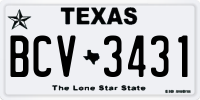 TX license plate BCV3431