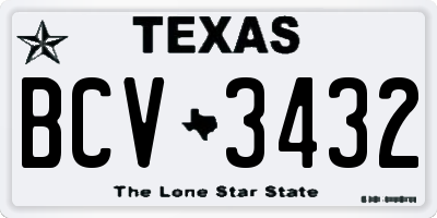 TX license plate BCV3432