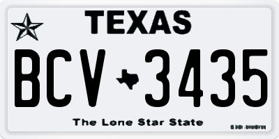 TX license plate BCV3435