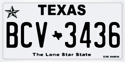TX license plate BCV3436