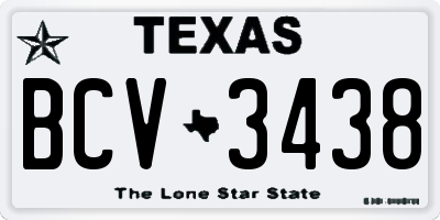 TX license plate BCV3438