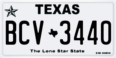 TX license plate BCV3440