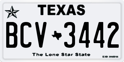 TX license plate BCV3442