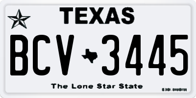 TX license plate BCV3445