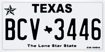 TX license plate BCV3446
