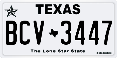 TX license plate BCV3447