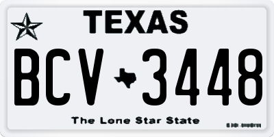 TX license plate BCV3448