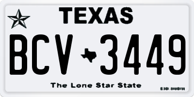 TX license plate BCV3449