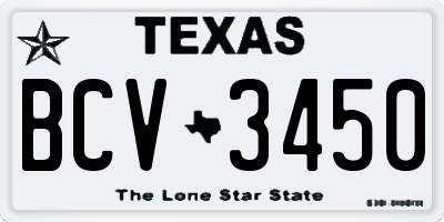 TX license plate BCV3450