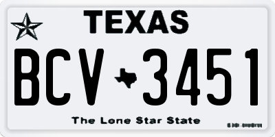 TX license plate BCV3451