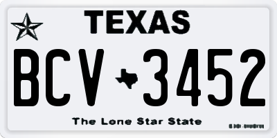TX license plate BCV3452