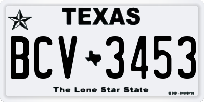 TX license plate BCV3453