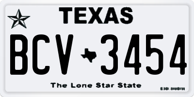 TX license plate BCV3454