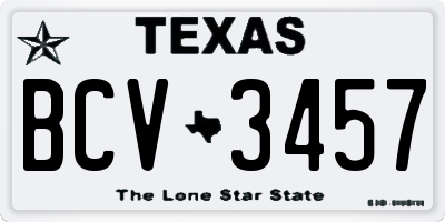 TX license plate BCV3457