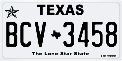 TX license plate BCV3458