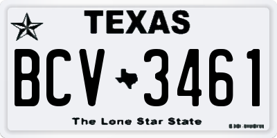 TX license plate BCV3461