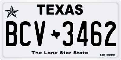 TX license plate BCV3462