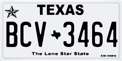 TX license plate BCV3464