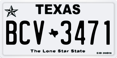 TX license plate BCV3471