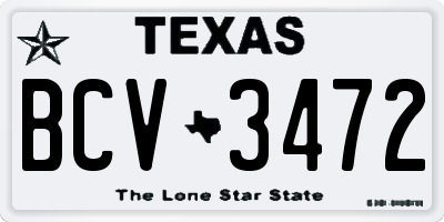 TX license plate BCV3472