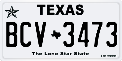 TX license plate BCV3473