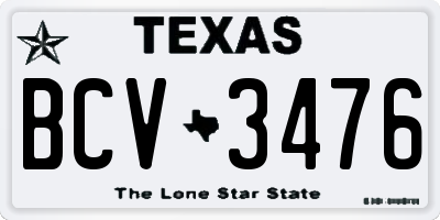 TX license plate BCV3476